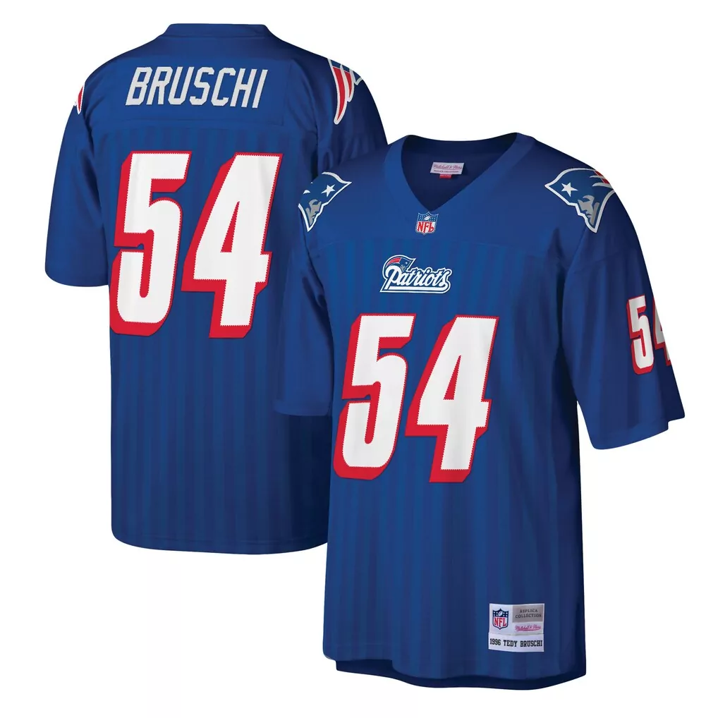 tedy bruschi new england patriots mitchell ness legacy replica jersey royal