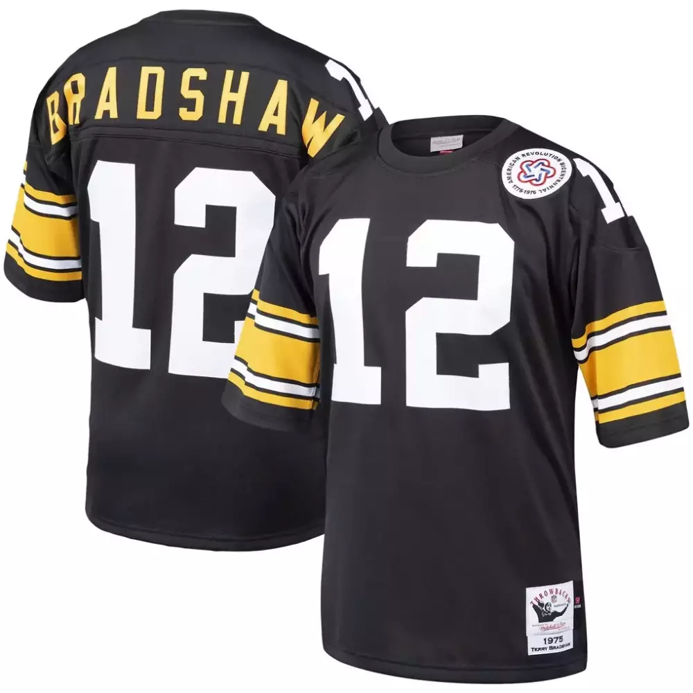 Terry Bradshaw Pittsburgh Steelers Authentic Throwback Jersey | Black | Limited Edition Fan Gear | For Men, Women & Youth