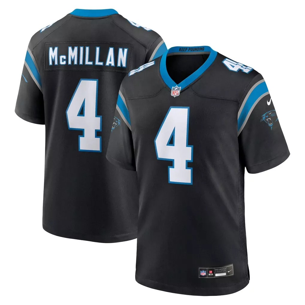 tetairoa mcmillan carolina panthers nike youth game jersey black