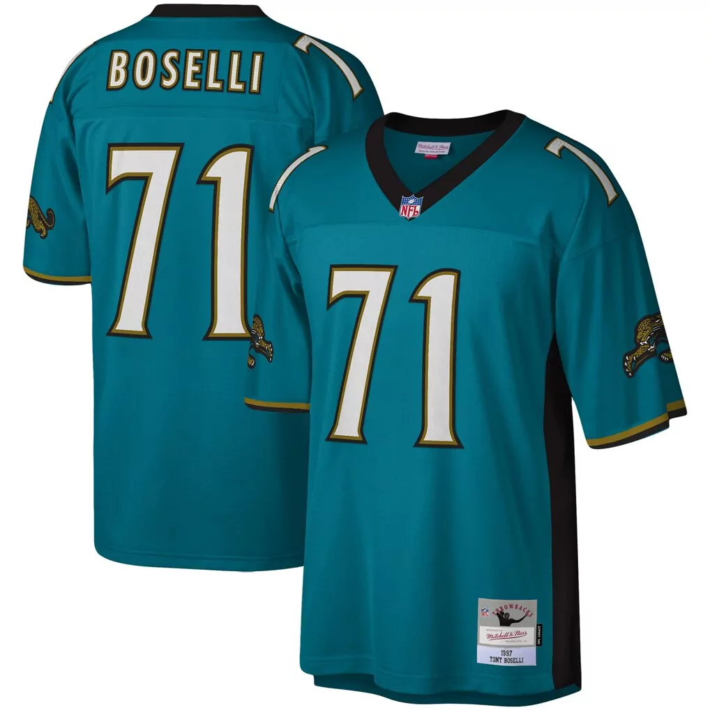 tony boselli jacksonville jaguars mitchell ness legacy replica jersey teal