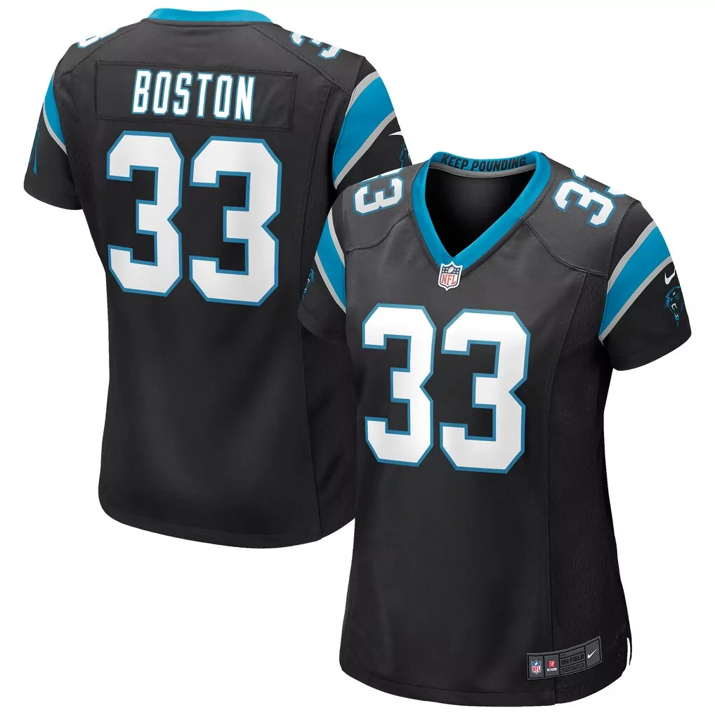 tre boston carolina panthers nike women s game jersey black