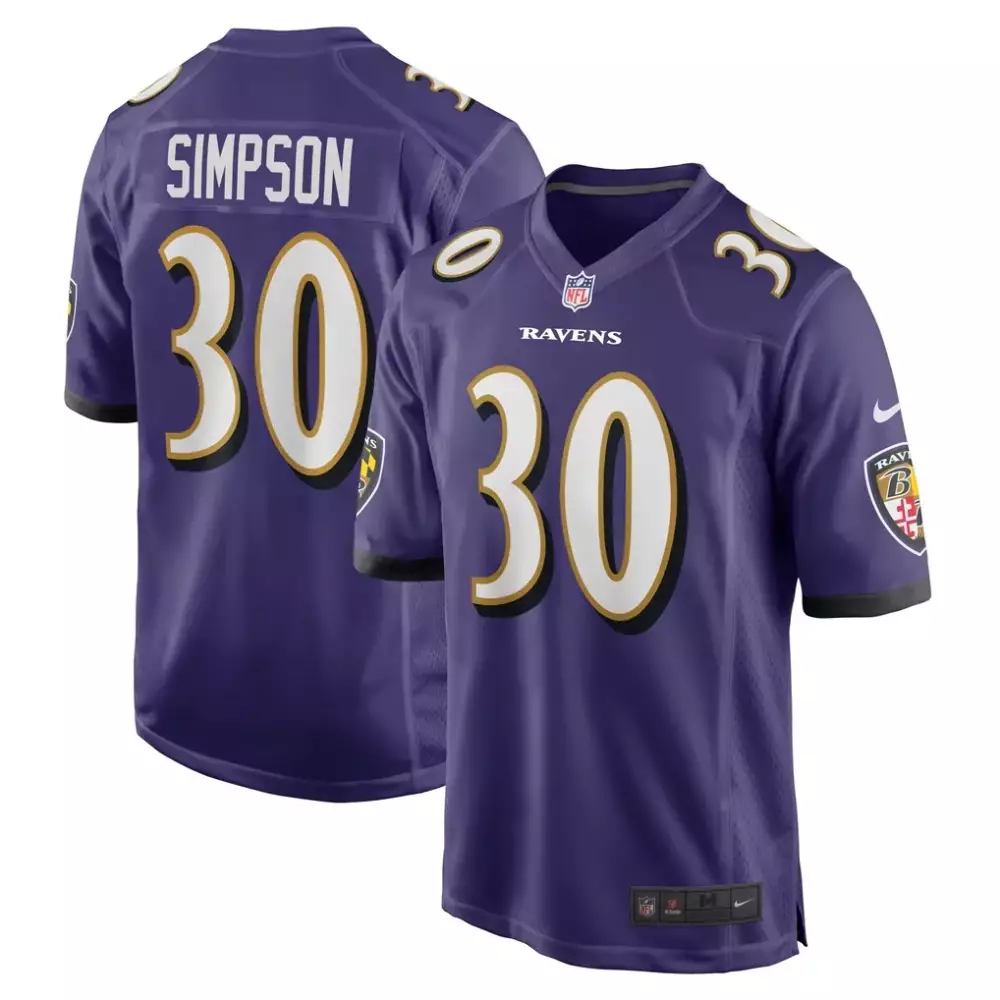 Trenton Simpson Baltimore Ravens Nike Game Jersey | Purple Team Gear for Men, Women & Youth | Perfect for Fans