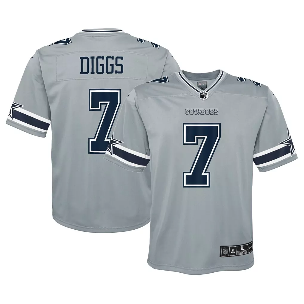 trevon diggs dallas cowboys nike youth inverted game jersey silver