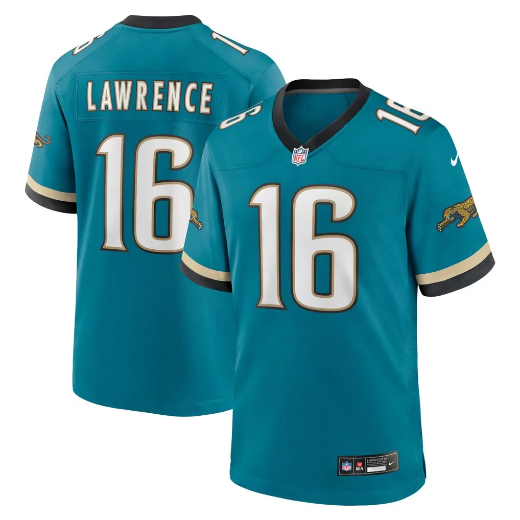 trevor lawrence jacksonville jaguars nike prowler throwback player game jersey teal