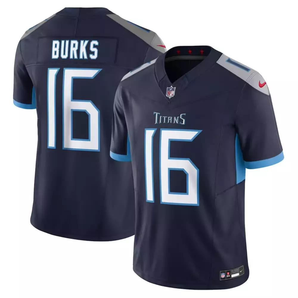 treylon burks tennessee titans nike vapor f u s e limited jersey navy