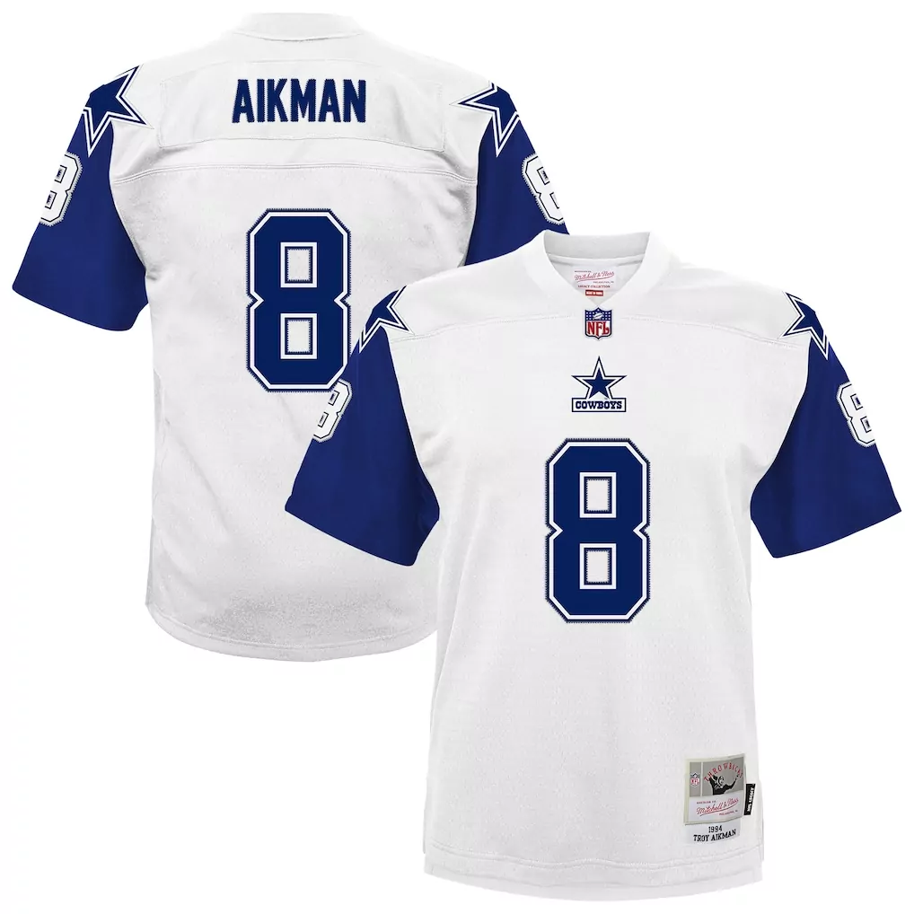 troy aikman dallas cowboys mitchell ness youth 1994 alternate legacy jersey white