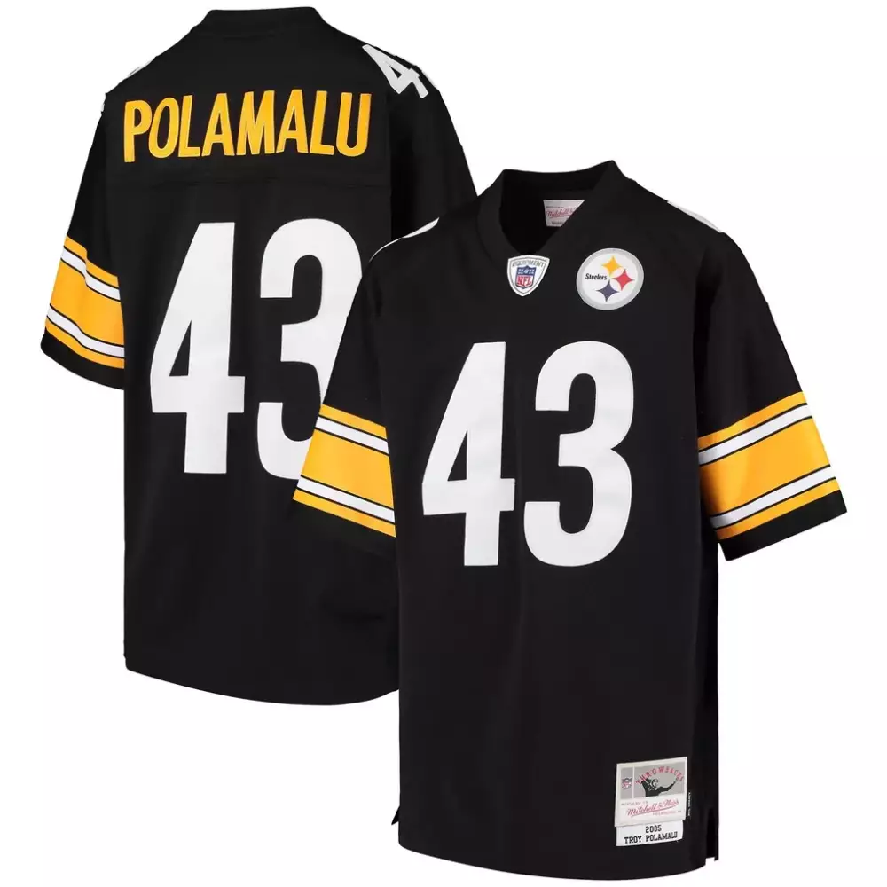 troy polamalu pittsburgh steelers mitchell ness youth 2005 gridiron classics retired player legacy jersey black