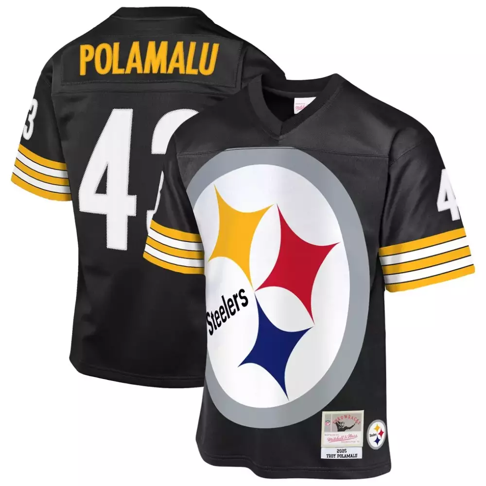 troy polamalu pittsburgh steelers mitchell ness youth 2005 gridiron classics retired player legacy jersey black