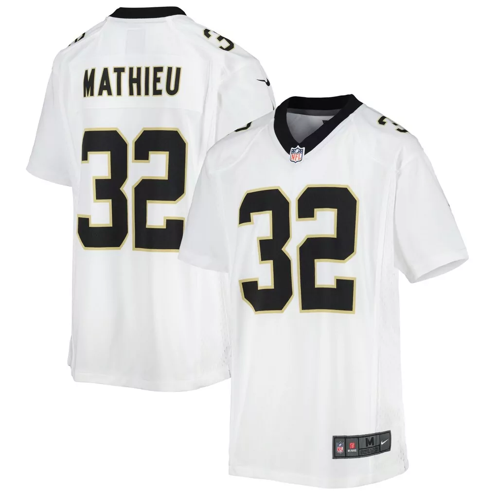tyrann mathieu new orleans saints nike youth game jersey white 1