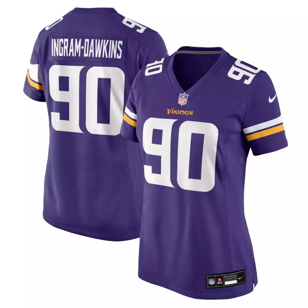 Tyrion Ingram-Dawkins Minnesota Vikings Nike Women's Team Game Jersey | Purple Style | Fan Gear for Game Day | For Men, Women & Youth
