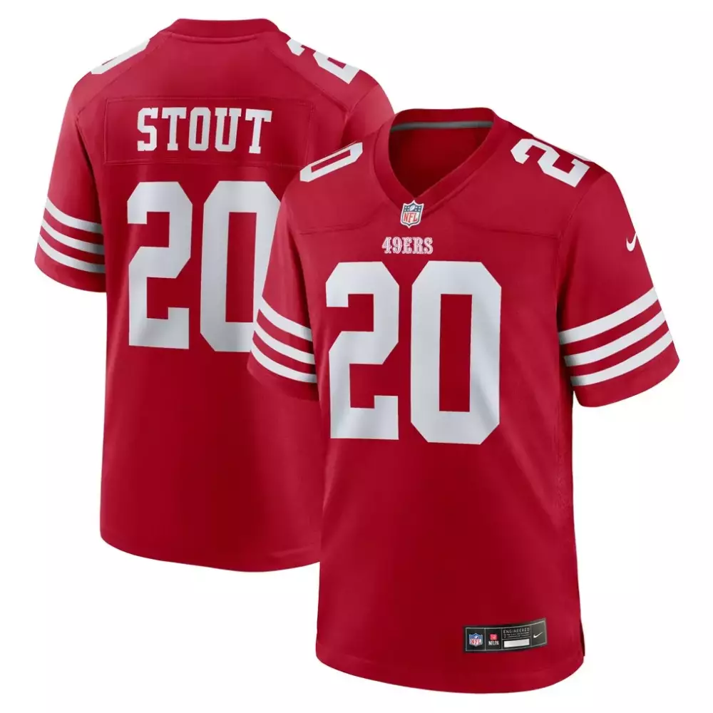 upton stout san francisco 49ers nike team game jersey scarlet