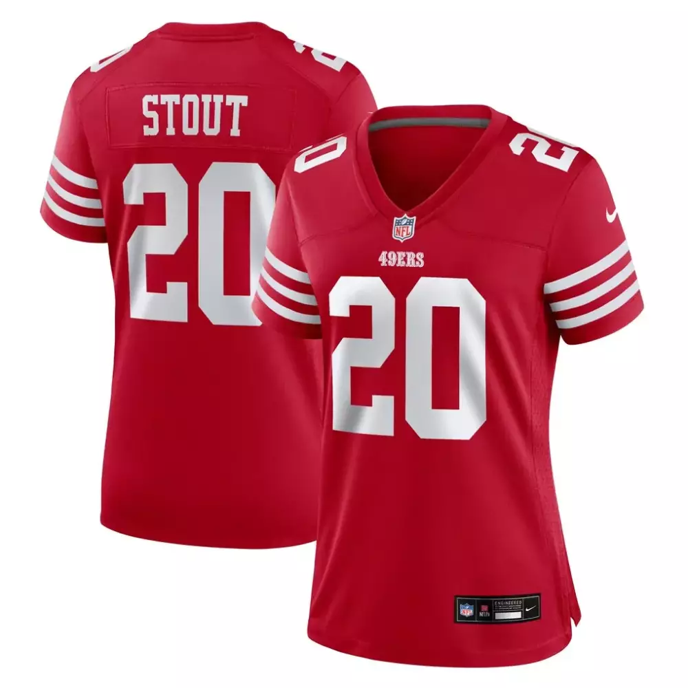 upton stout san francisco 49ers nike team game jersey scarlet