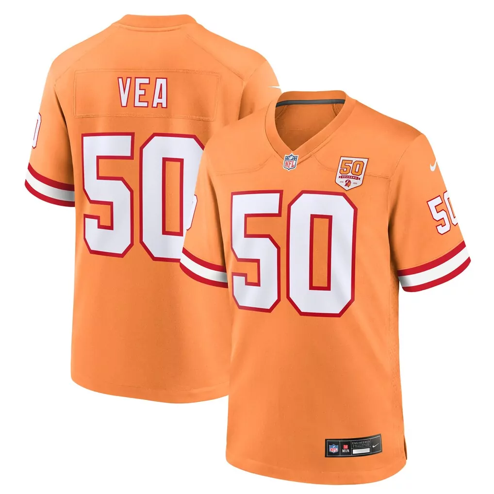 vita vea tampa bay buccaneers nike 50th season game jersey creamsicle