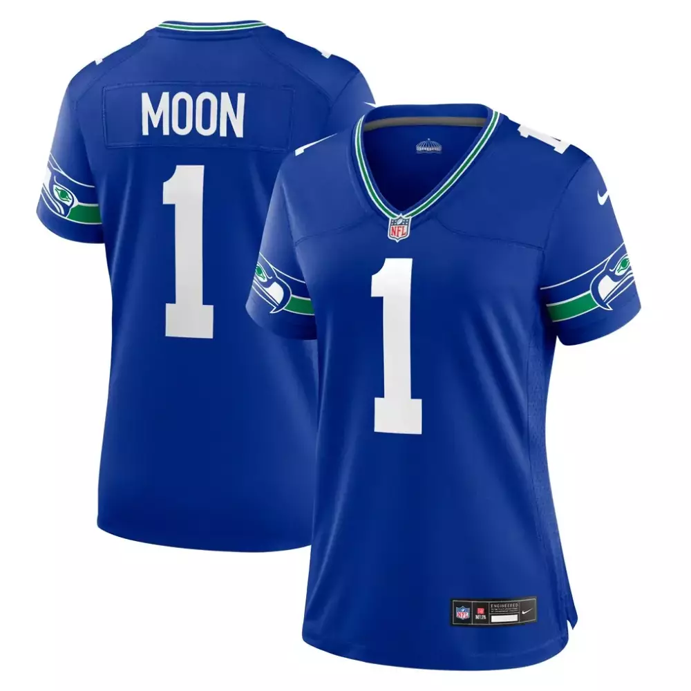 Warren Moon Seattle Seahawks Nike Women's Throwback Retired Player Game Jersey | Royal | Gift Idea for Women
