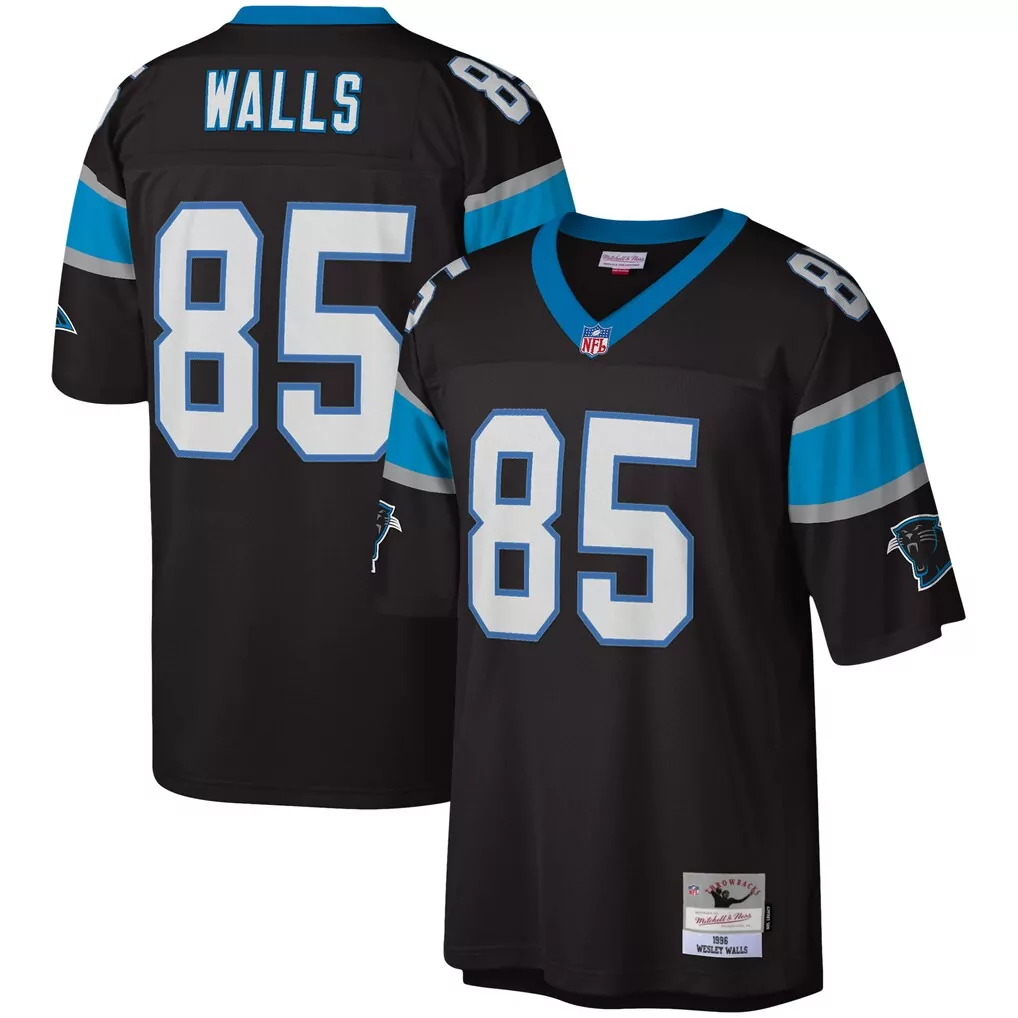 wesley walls carolina panthers mitchell ness legacy replica jersey black