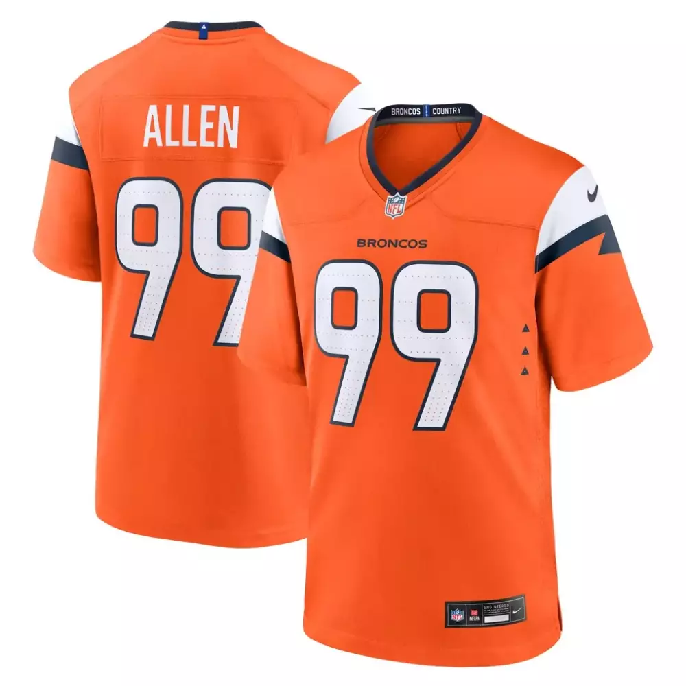 Zach Allen Denver Broncos Nike Alternate Game Jersey | Orange | Fan Gear for Men, Women & Youth