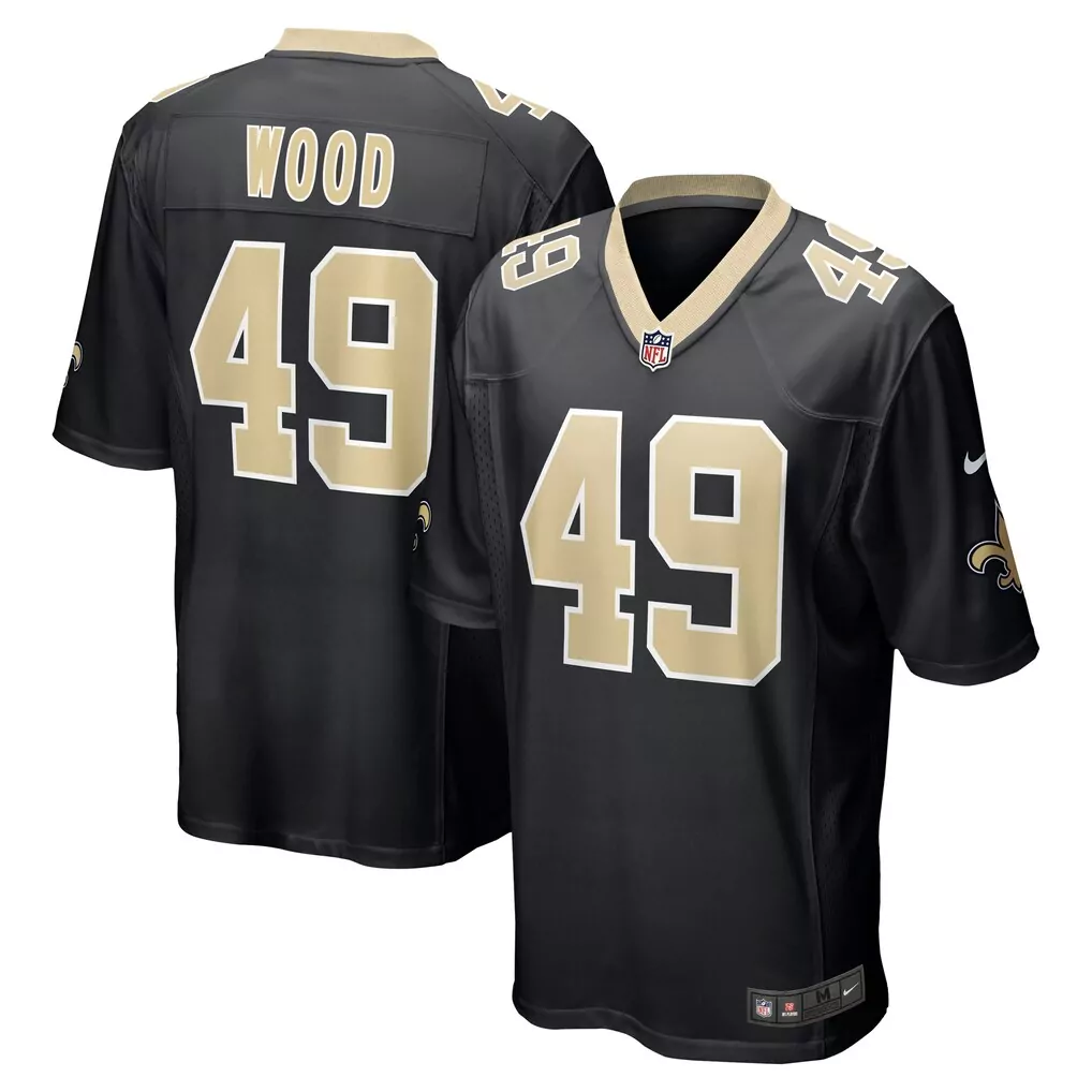 zach wood new orleans saints nike game jersey black