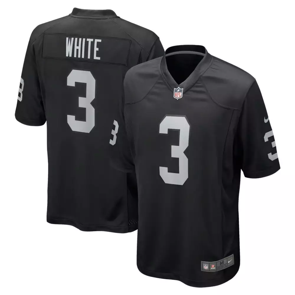 Zamir White Nike Team Game Jersey | Las Vegas Raiders Black Style | For Men, Women & Youth