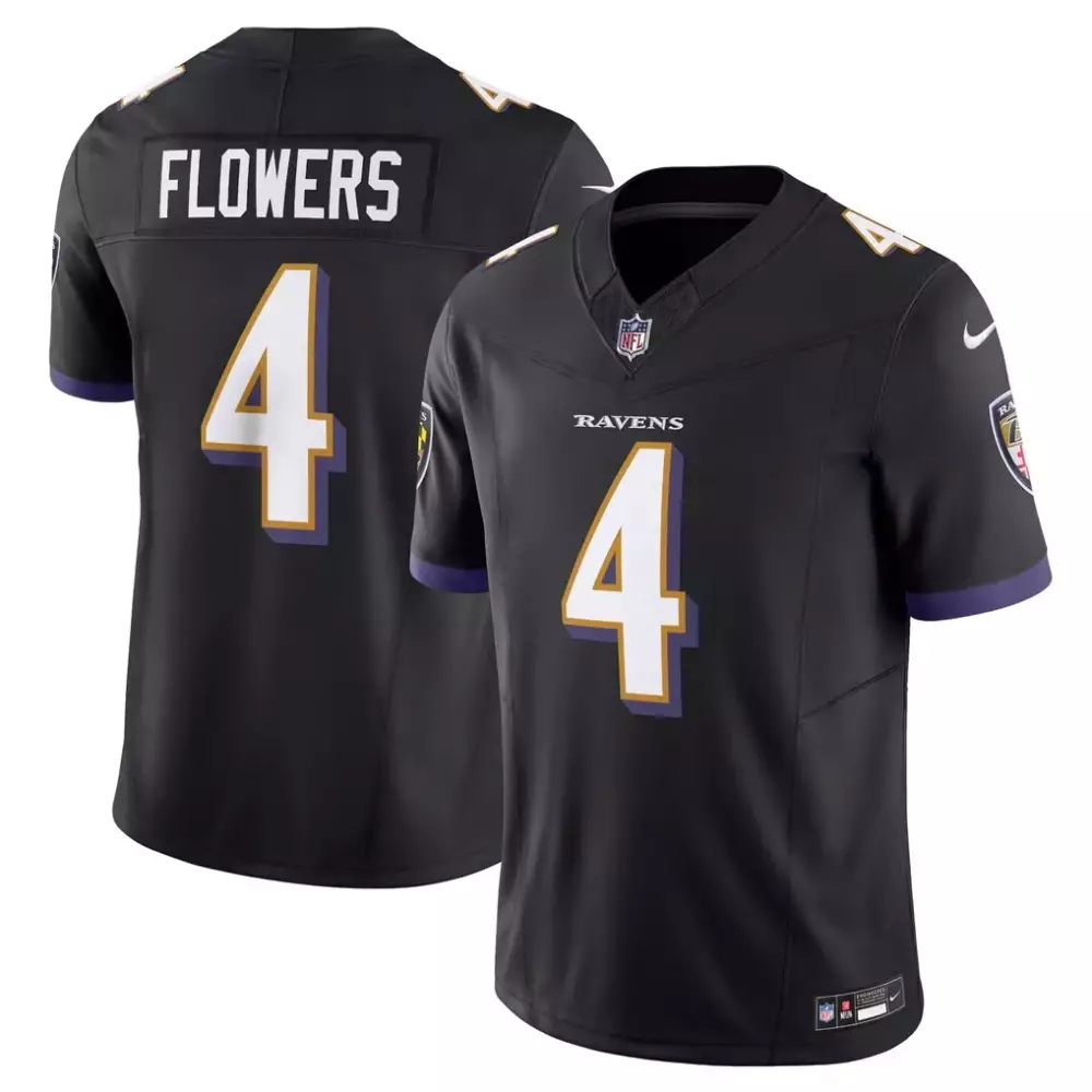 Zay Flowers Baltimore Ravens Nike Alternate Game Jersey | Men's Black Stitched Fan Gear | For Men, Women & Youth