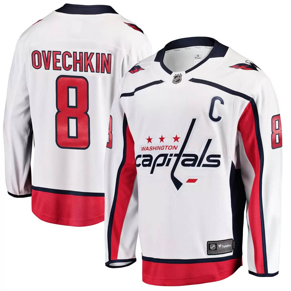 alexander ovechkin washington capitals fanatics away premium jersey white