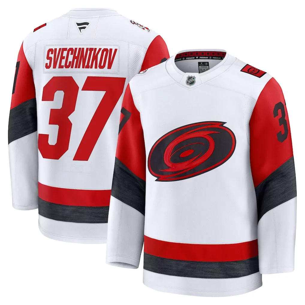 andrei svechnikov carolina hurricanes fanatics away breakaway jersey white