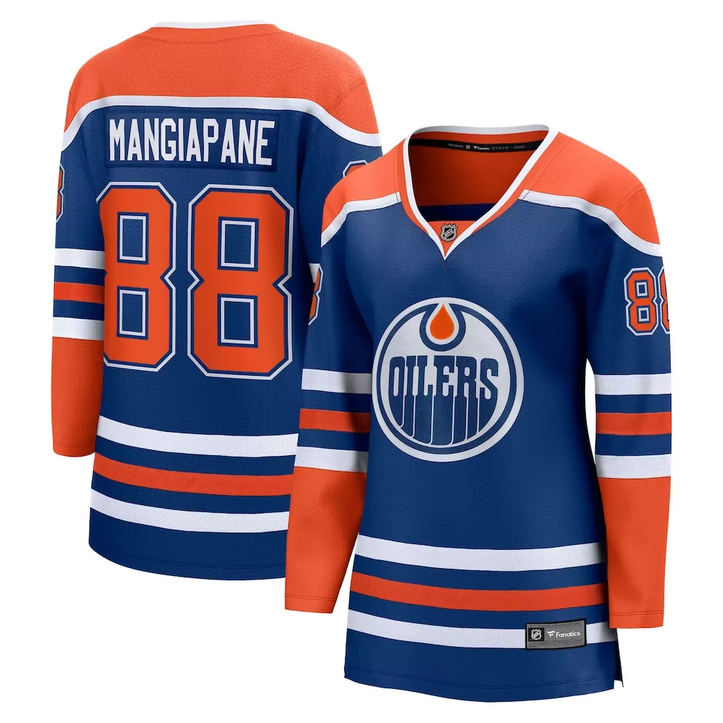 andrew mangiapane edmonton oilers fanatics women s home breakaway jersey royal