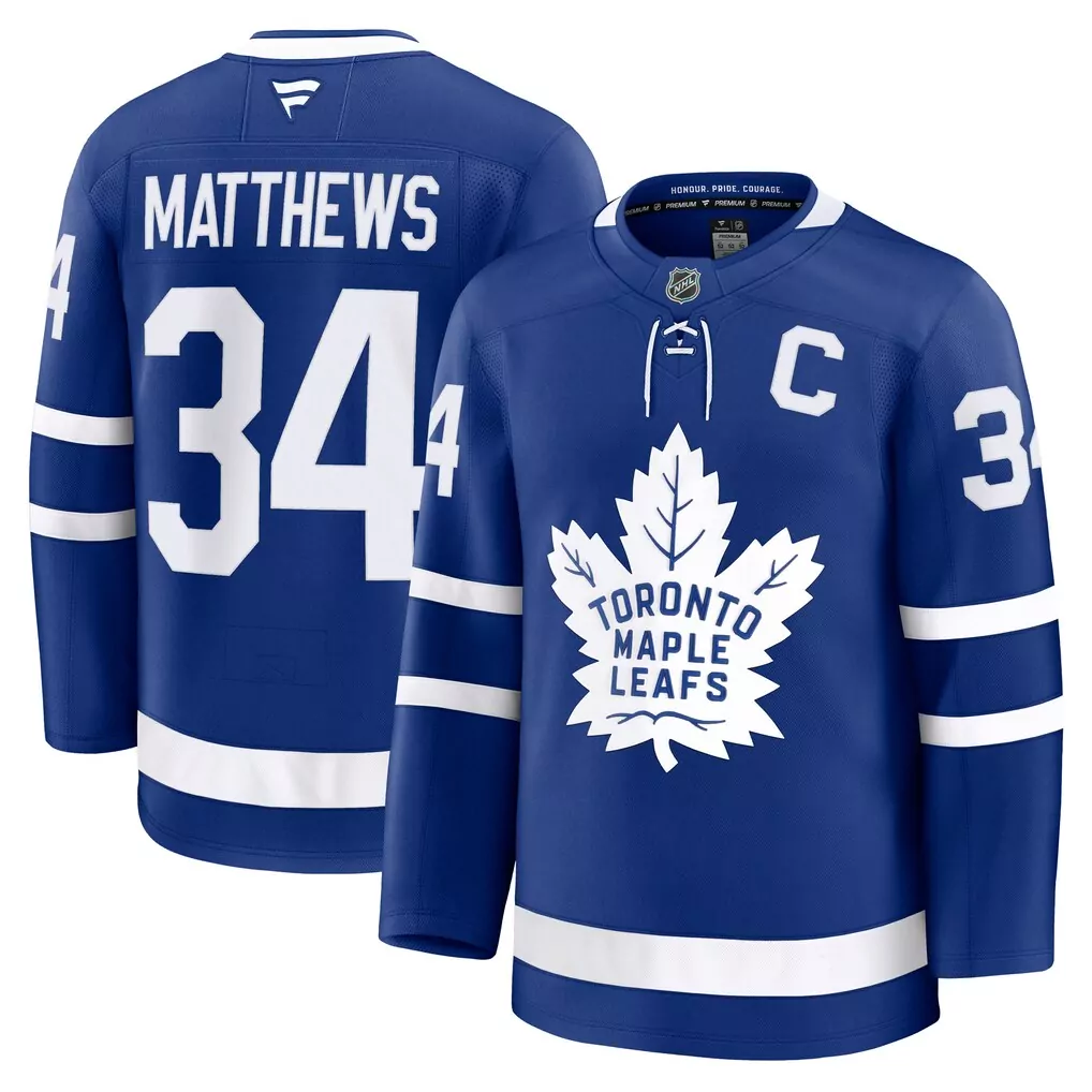 auston matthews toronto maple leafs fanatics captain patch home breakaway player jersey blue