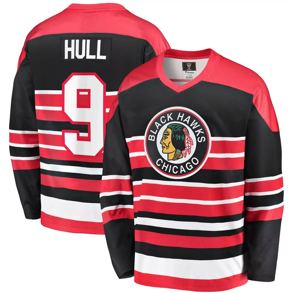 bobby hull chicago blackhawks 1960 61 power play jersey scarlet