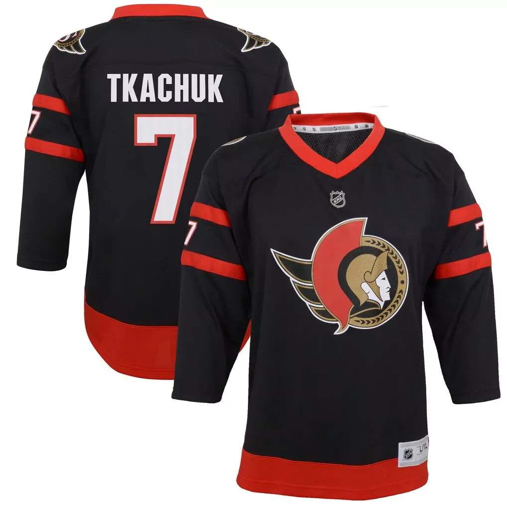 brady tkachuk ottawa senators youth 2020 21 home replica player jersey black