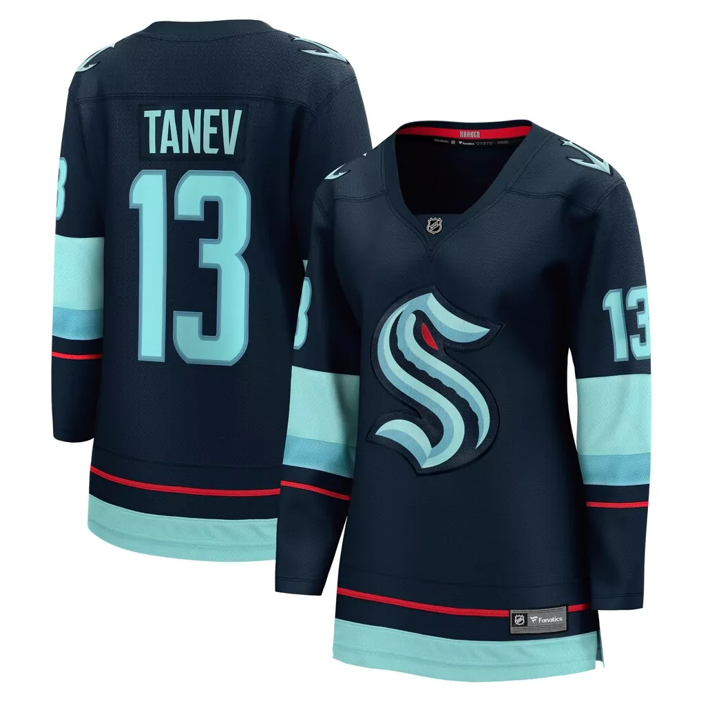 brandon tanev seattle kraken fanatics home premium jersey deep sea blue
