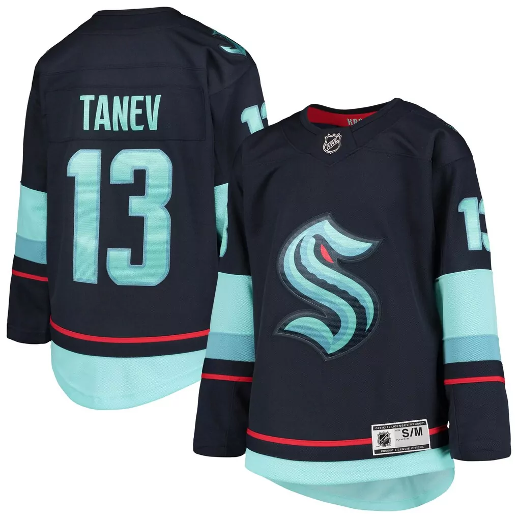 brandon tanev seattle kraken fanatics home premium jersey deep sea blue