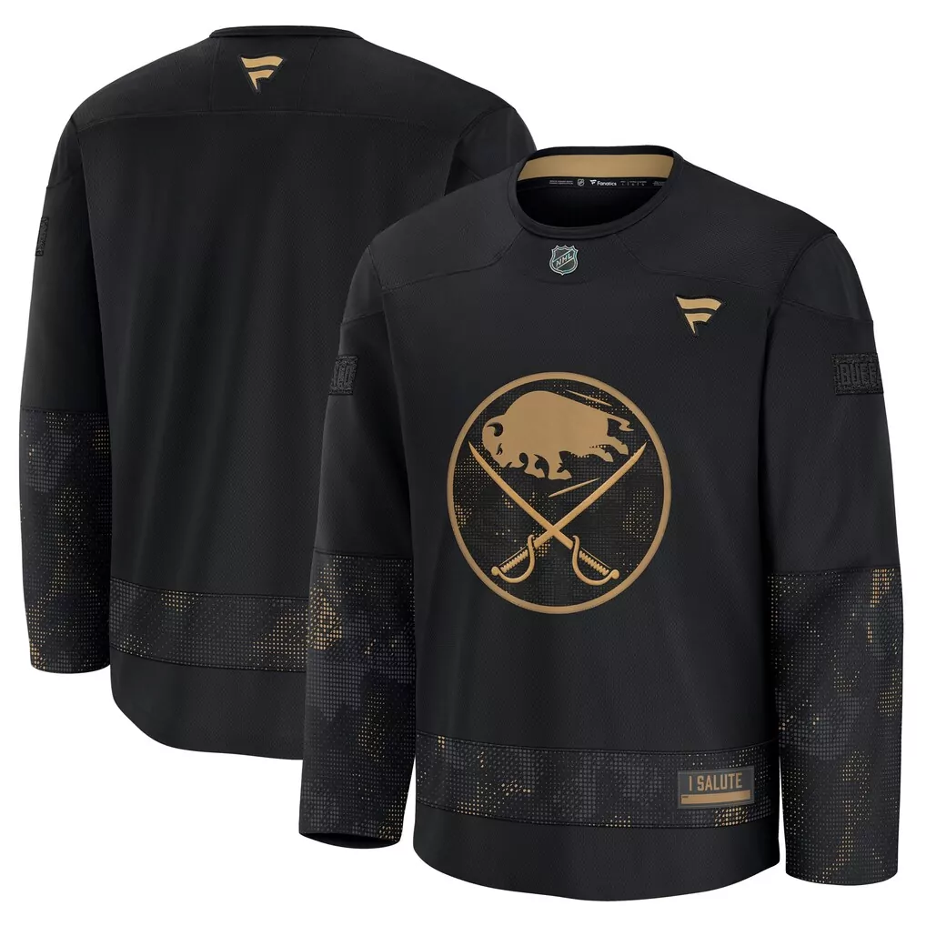 buffalo sabres fanatics 2024 military appreciation custom practice jersey black