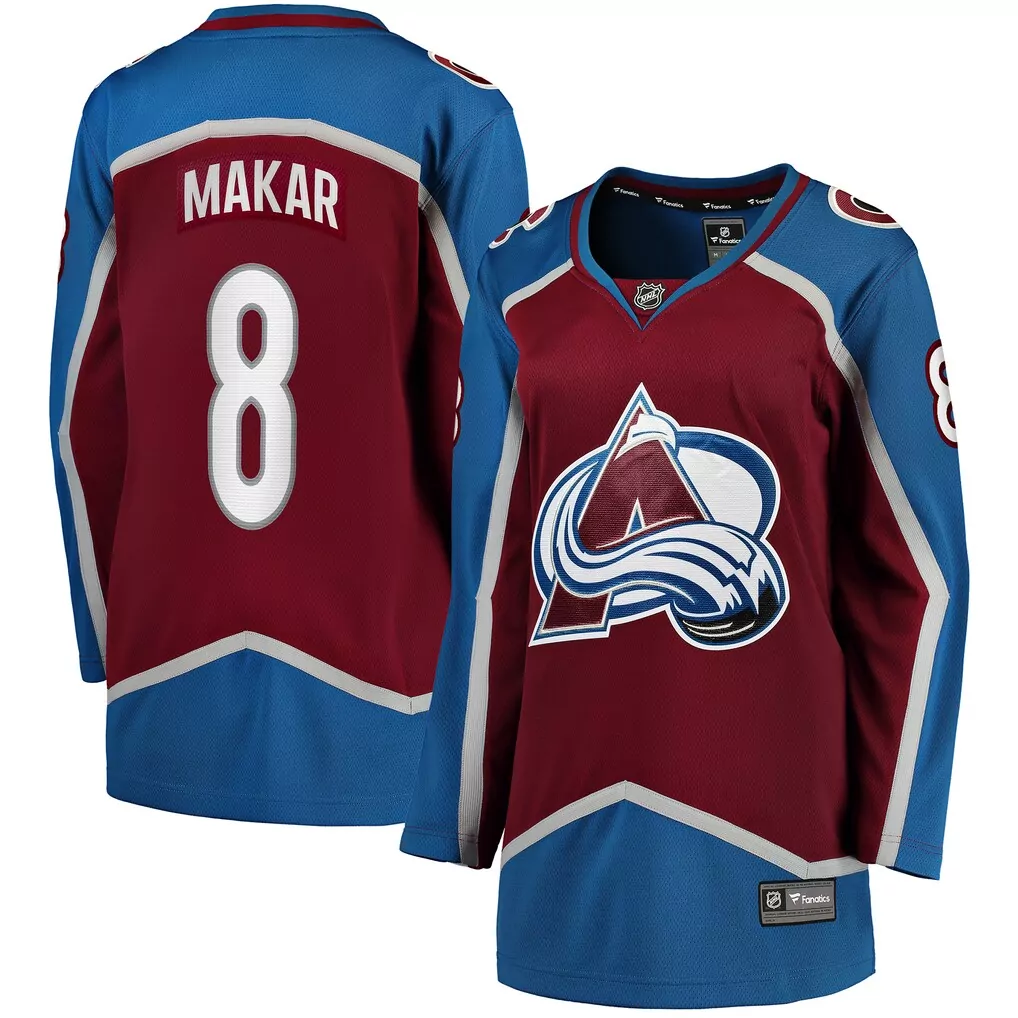 cale makar colorado avalanche fanatics home premium jersey burgundy