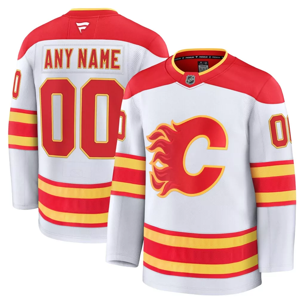 calgary flames fanatics alternate premium custom jersey black