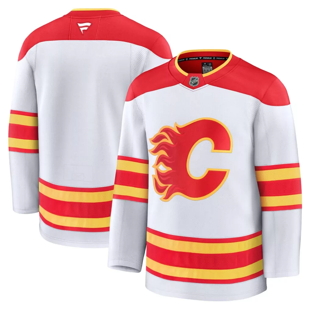 calgary flames fanatics alternate premium custom jersey black