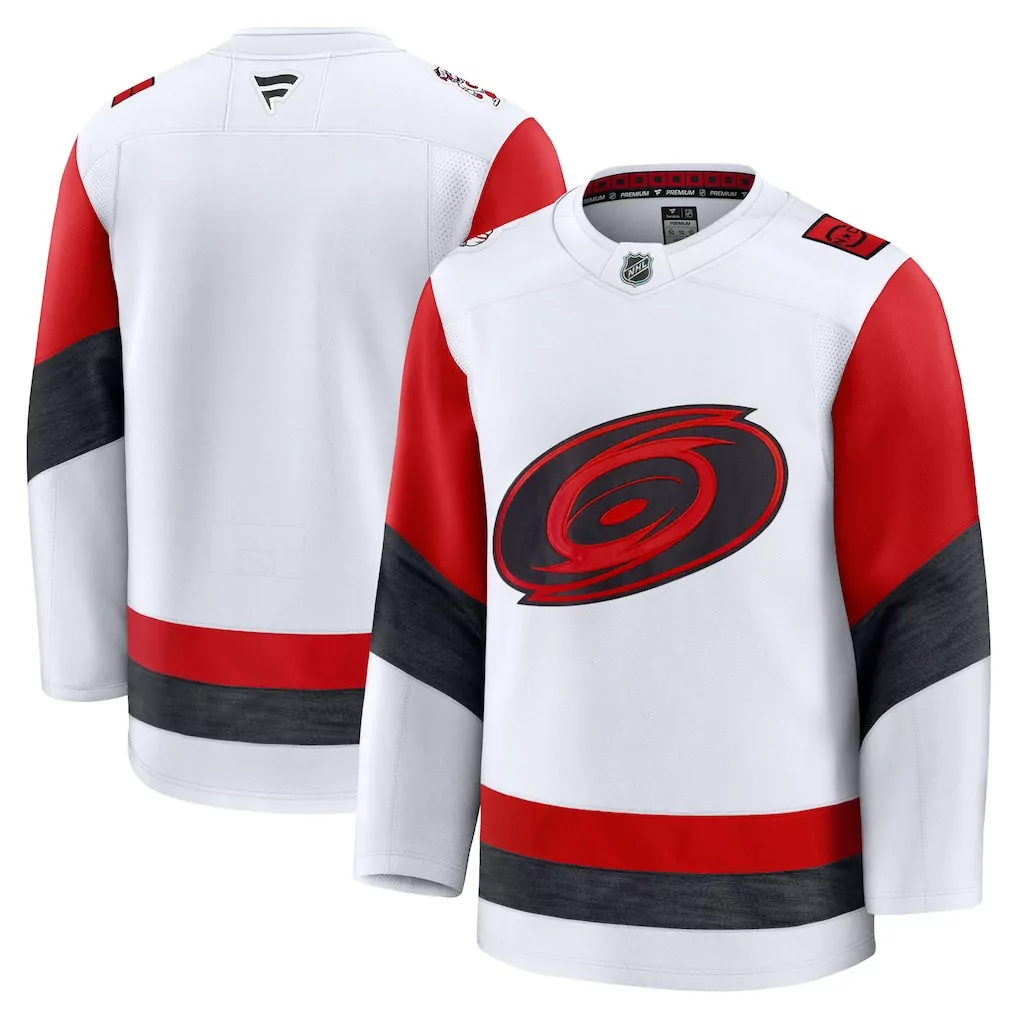 carolina hurricanes fanatics away premium custom jersey white