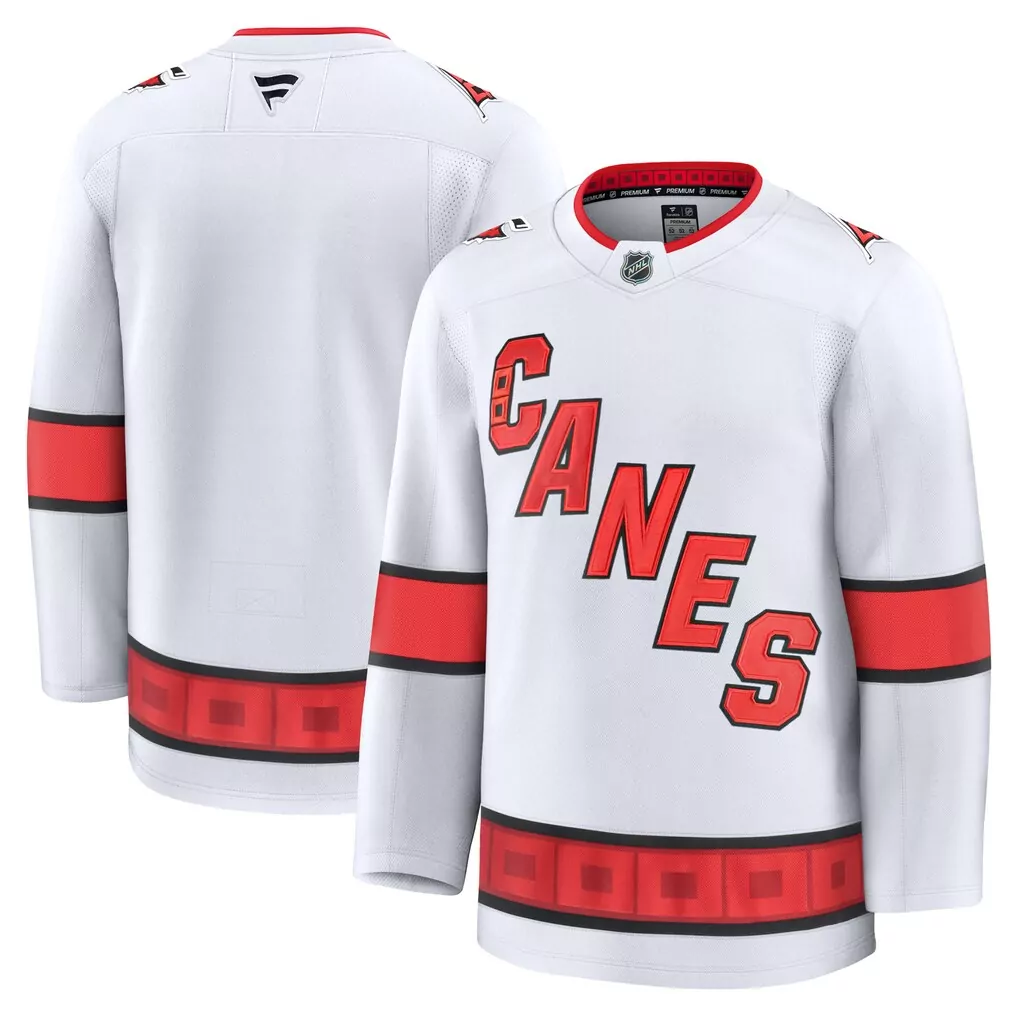 carolina hurricanes fanatics away premium custom jersey white