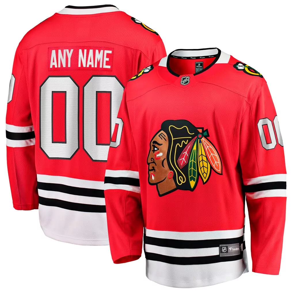 chicago blackhawks fanatics centennial premium custom jersey red