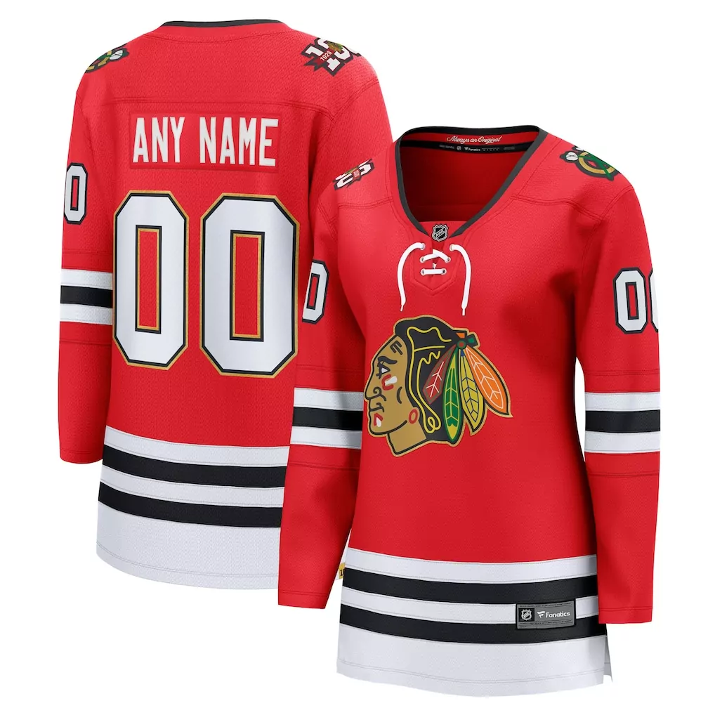 chicago blackhawks fanatics home premium custom jersey red