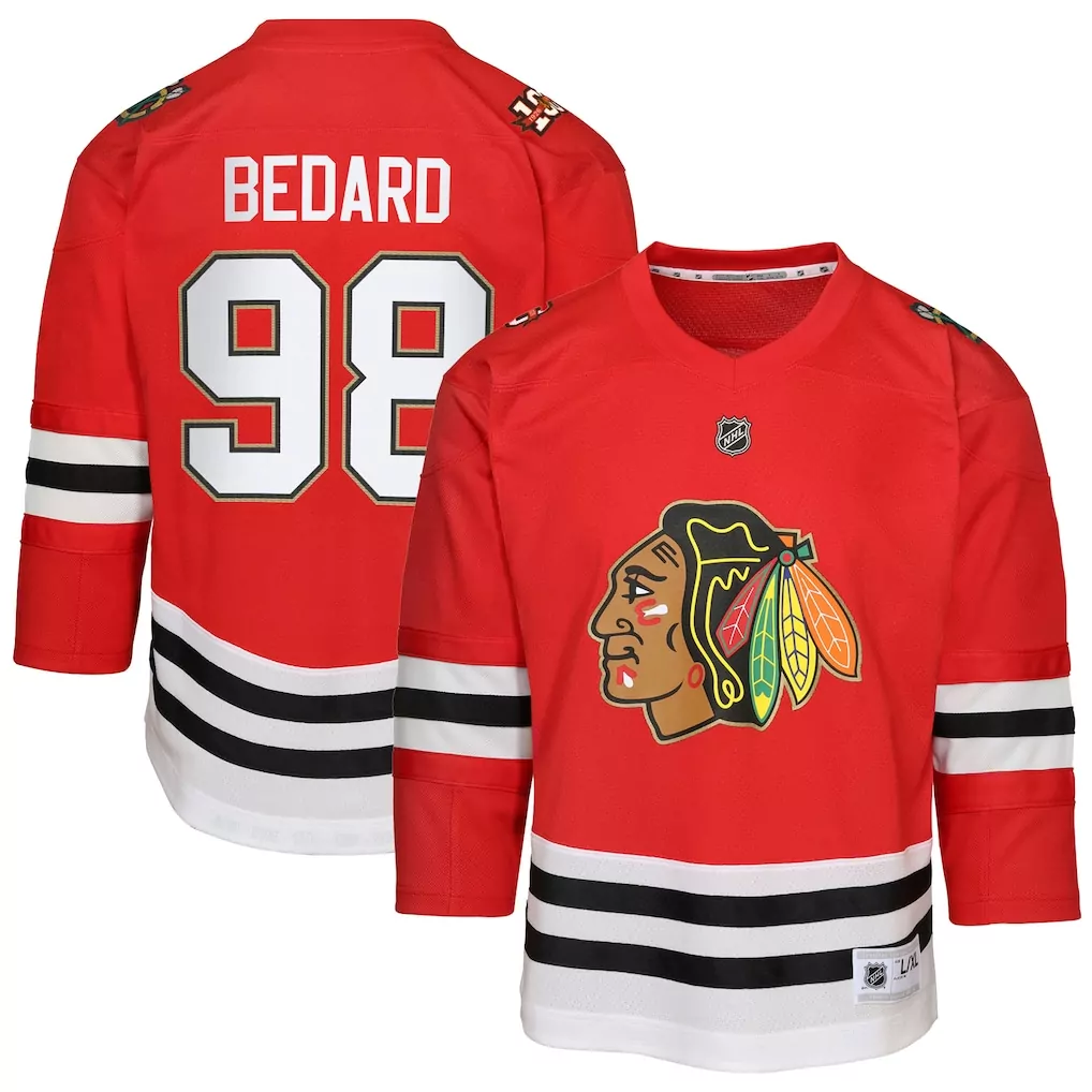 connor bedard chicago blackhawks fanatics women s home breakaway player jersey red