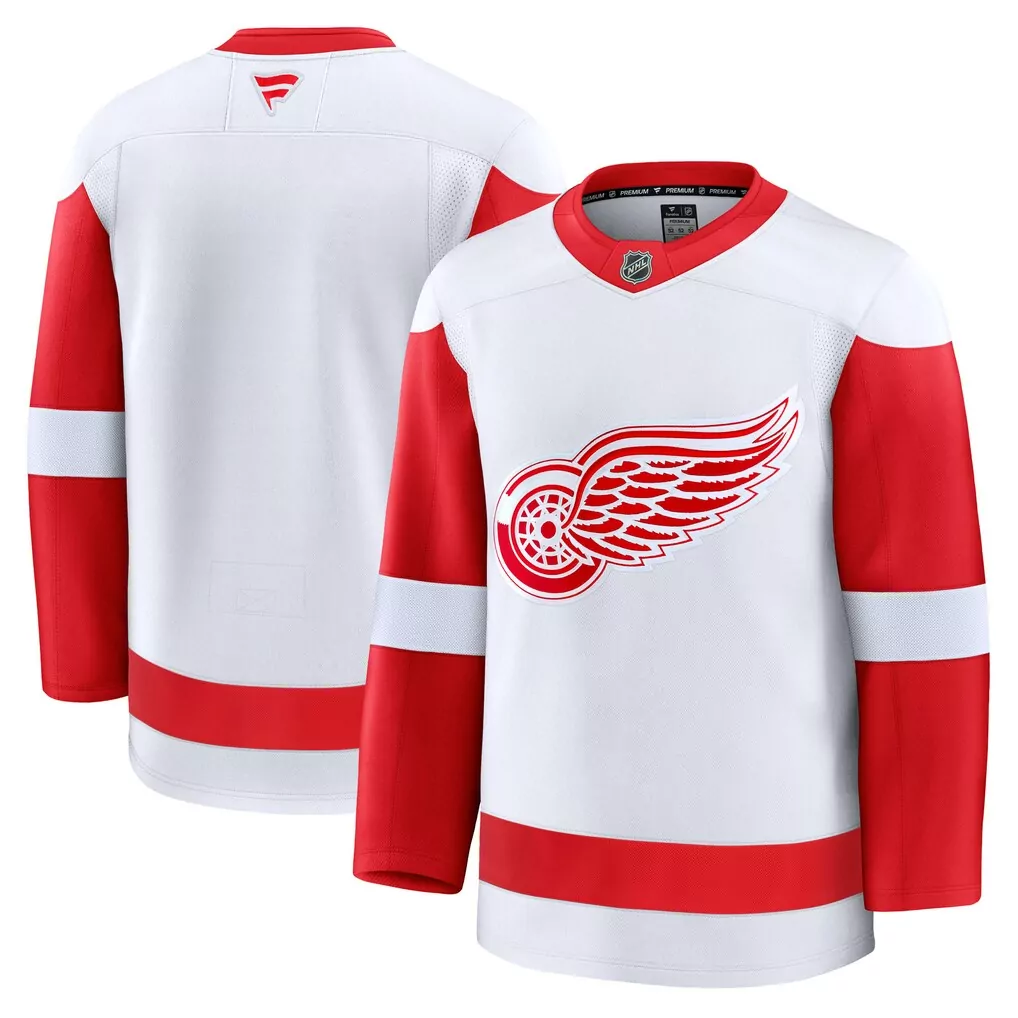 detroit red wings fanatics away premium custom jersey white