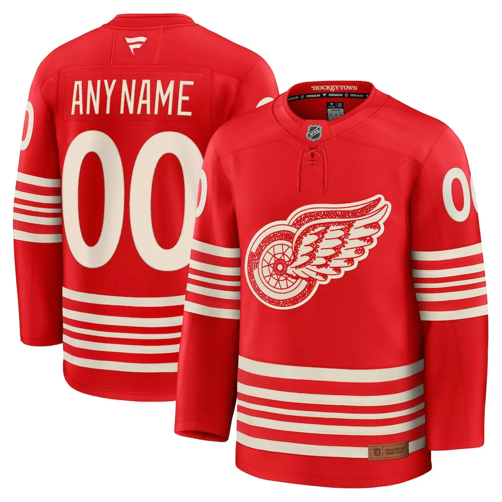detroit red wings fanatics away premium custom jersey white