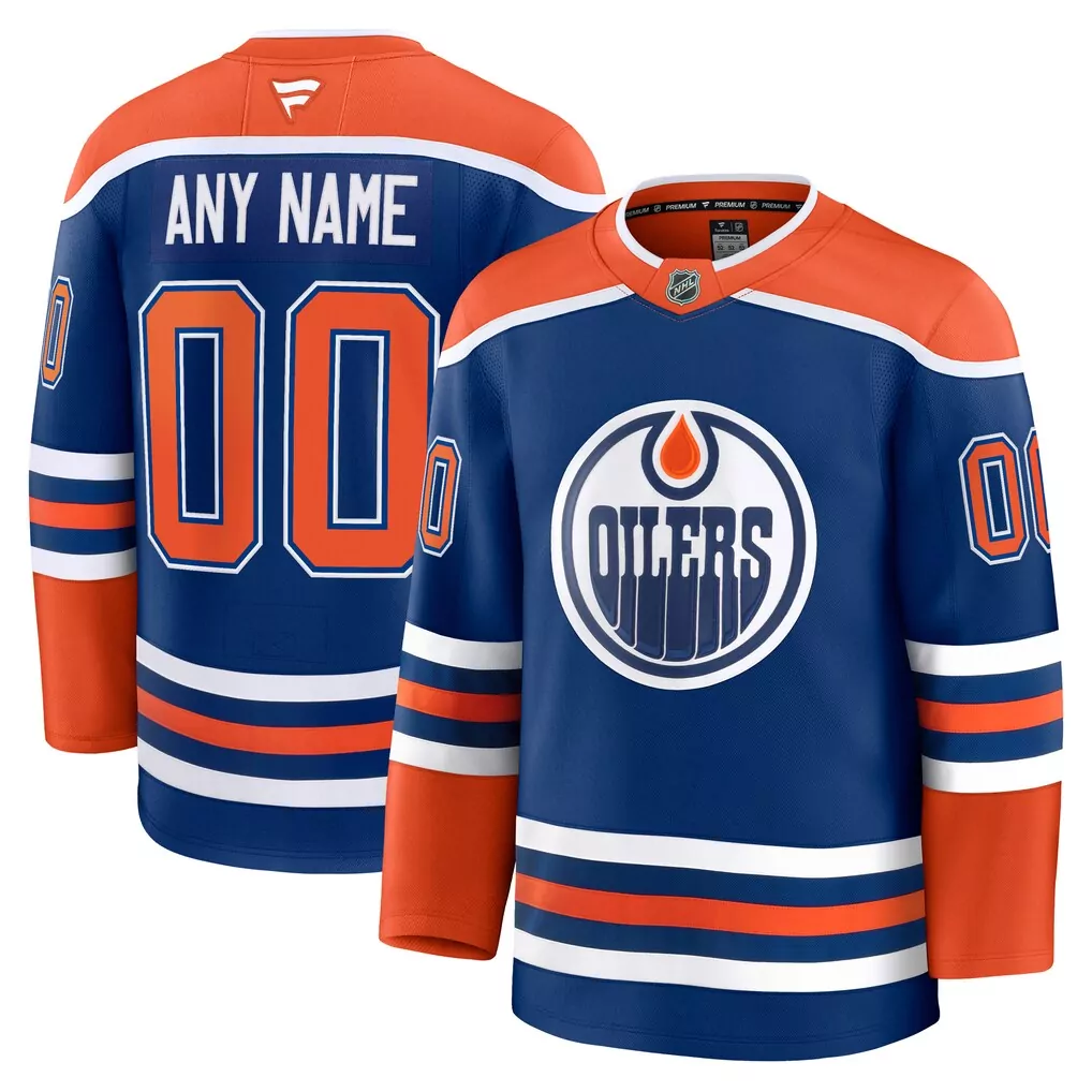 edmonton oilers fanatics home premium custom jersey royal