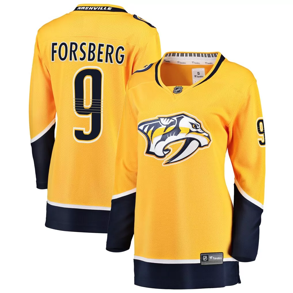 filip forsberg nashville predators fanatics home premium jersey gold