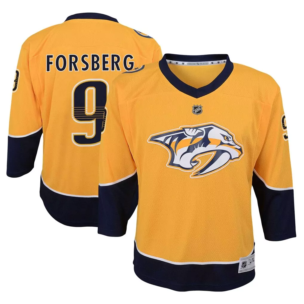 filip forsberg nashville predators fanatics home premium jersey gold