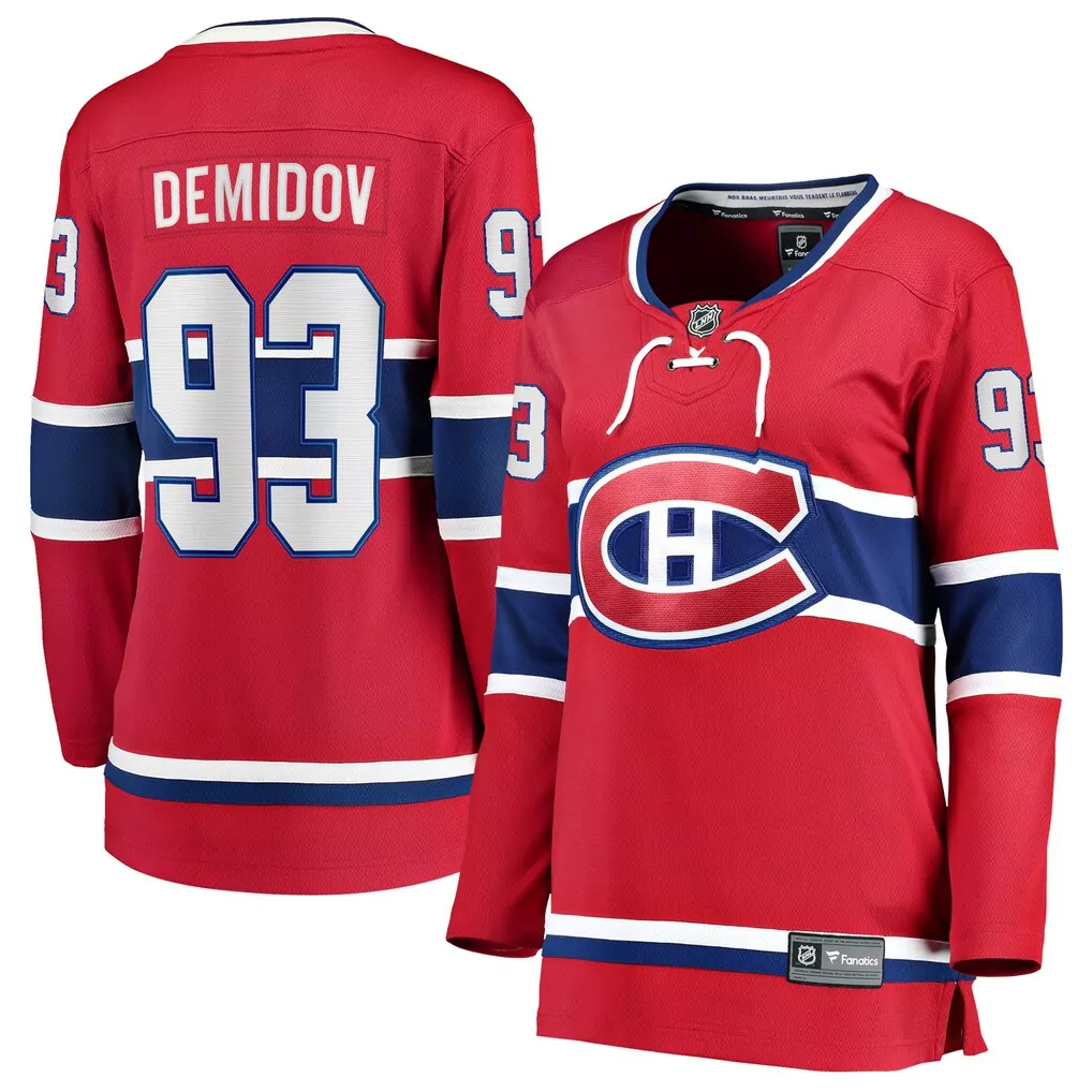 ivan demidov montreal canadiens fanatics women s home breakaway player jersey red