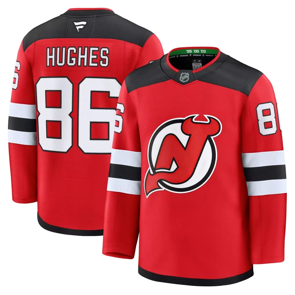 jack hughes new jersey devils fanatics breakaway player jersey red