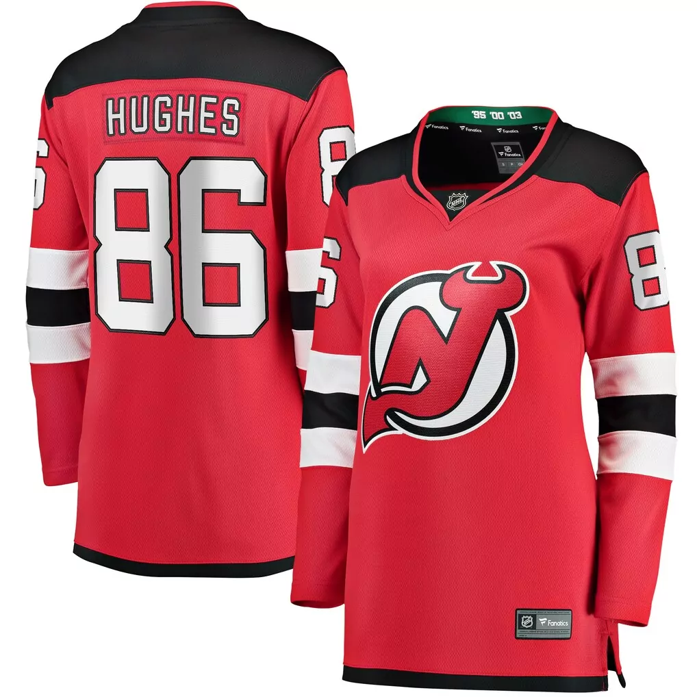 jack hughes new jersey devils fanatics breakaway player jersey red