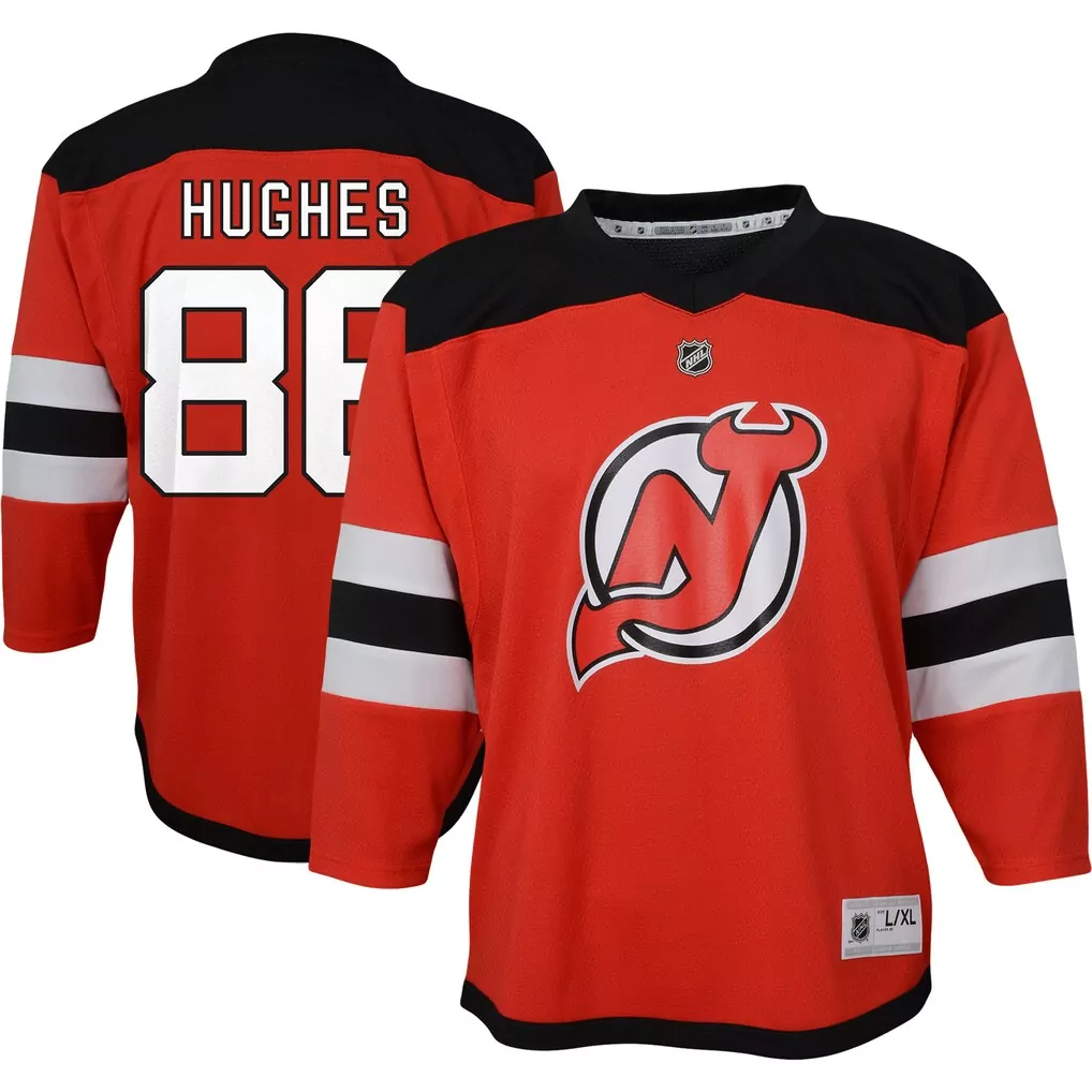 jack hughes new jersey devils fanatics breakaway player jersey red