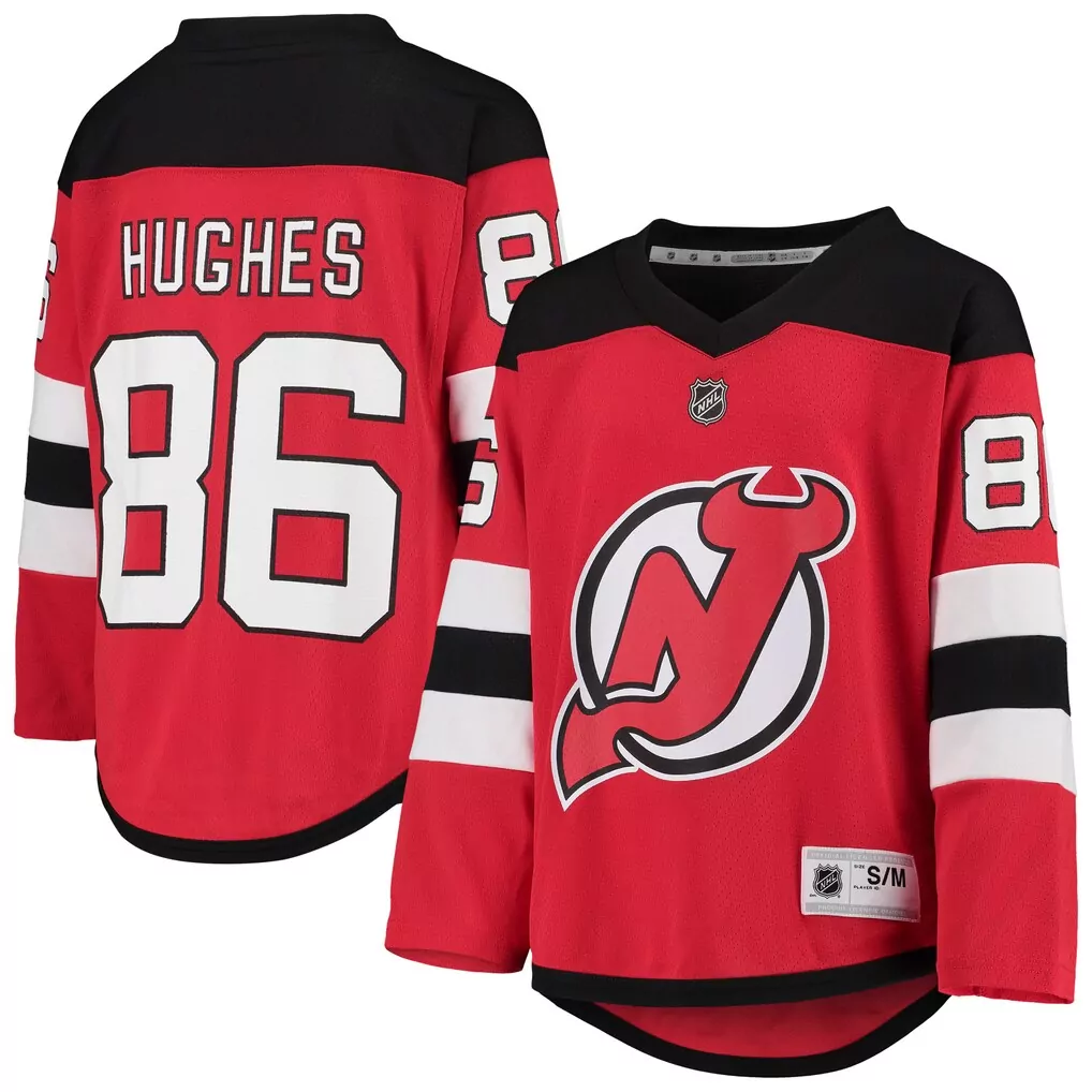 jack hughes new jersey devils youth alternate premierplayer jersey black